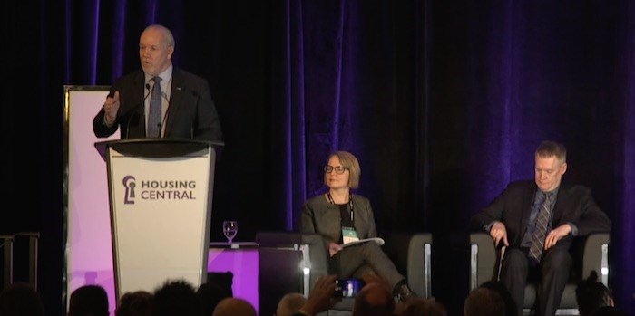  Horgan addresses attendees of the Housing Central Conference in Vancouver (Hayley Woodin/Business In Vancouver)