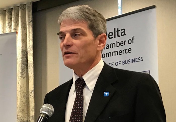  TransLink CEO Kevin Desmond was the guest speaker at a Delta Chamber of Commerce meeting Tuesday. Photo by Sandor Gyarmati/Delta Optimist