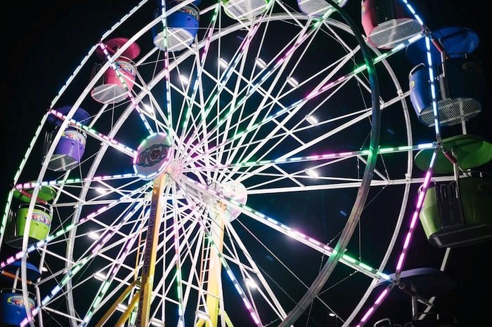  An illuminated ferries wheel is among the attractions at the new Aurora Winter Festival (