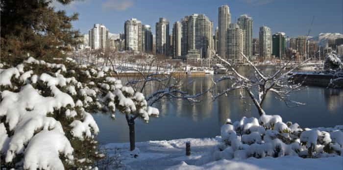  Vancouver buildings and Granville Island in winter / Shutterstock