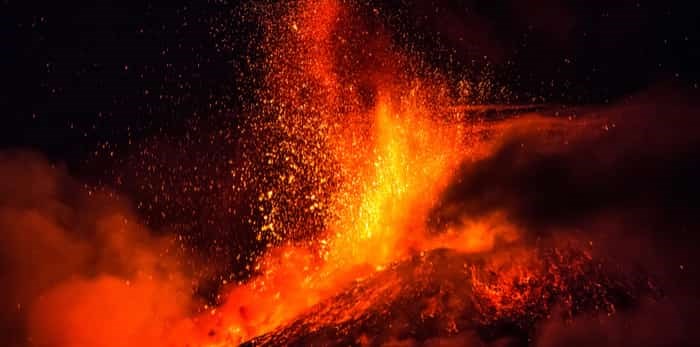  lava and ash during continued eruption / Shutterstock