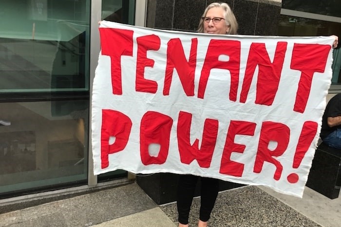  Renters converged on city hall Tuesday night to speak in favour of a motion to protect tenants from renoviction. Photo Naoibh O'Connor