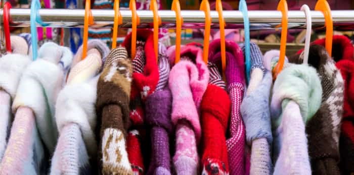  Colorful thick warm winter coats at a market / Shutterstock