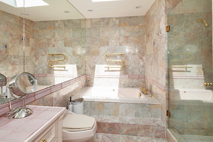  The most retro room in the house has to be this bathroom, which is so bad it's good (almost). Image supplied