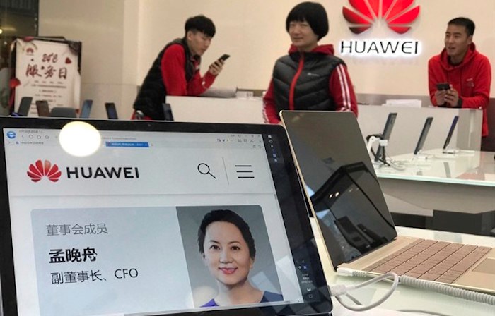  A profile of Huawei's chief financial officer Meng Wanzhou is displayed on a Huawei computer at a Huawei store in Beijing, China, Thursday, Dec. 6, 2018. Canadian authorities said Wednesday that they have arrested Meng for possible extradition to the United States. THE CANADIAN PRESS/AP-Ng Han Guan