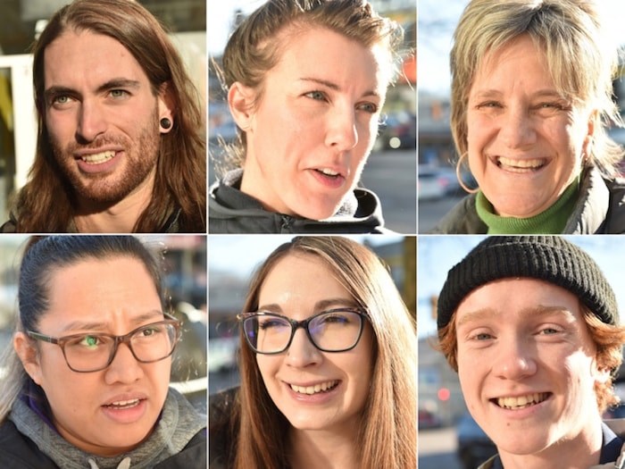  Clockwise: Kale Beaudry, Chantal Brunette, Donna Clark, Donna Labrador, Selena Bell, and Callum Thom are among those the Courier spoke with a Cambie and Broadway about the holiday song 