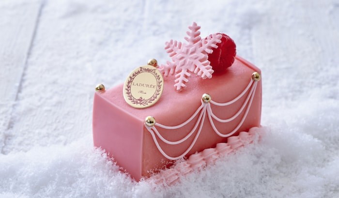  Rose and Raspberry Marie Antoinette Buche de Noel from Ladurée (Photo courtesy Ladurée Canada)