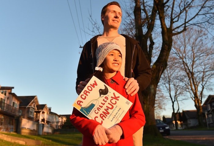  Arran Yarmie and his daughter Haru, 9, spent a year and a half working on A Crow Called Canuck: A Children’s Activity Book. Photo Dan Toulgoet