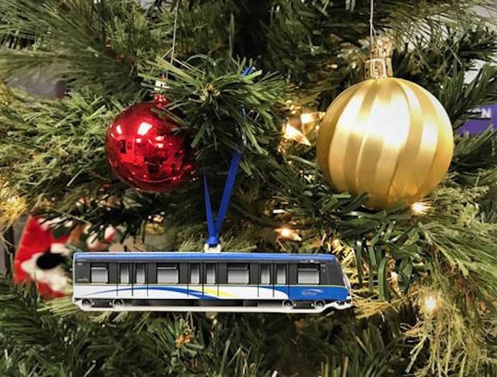  New SkyTrain holiday ornament (Photo via TransLink)