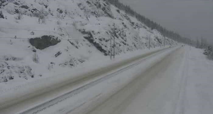  The Coquihalla during a 2018 snowstorm. 
