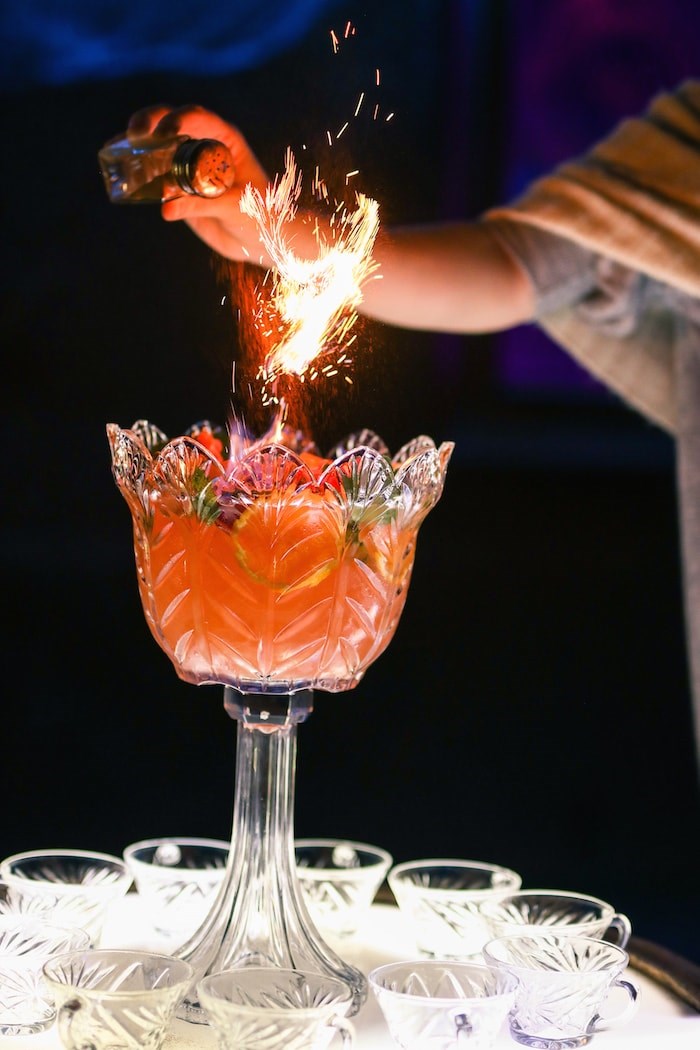  Punch with flame (Photo courtesy Tiki Bar)