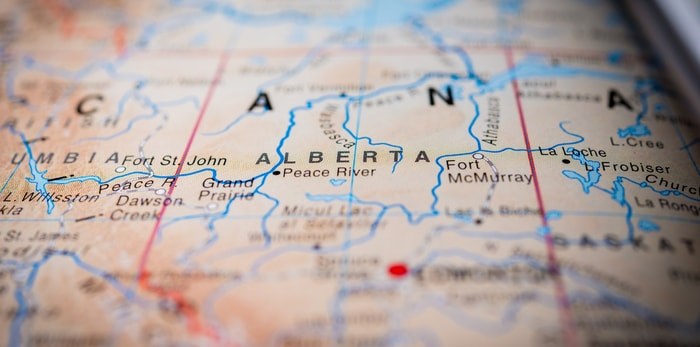  Alberta on the map/Shutterstock