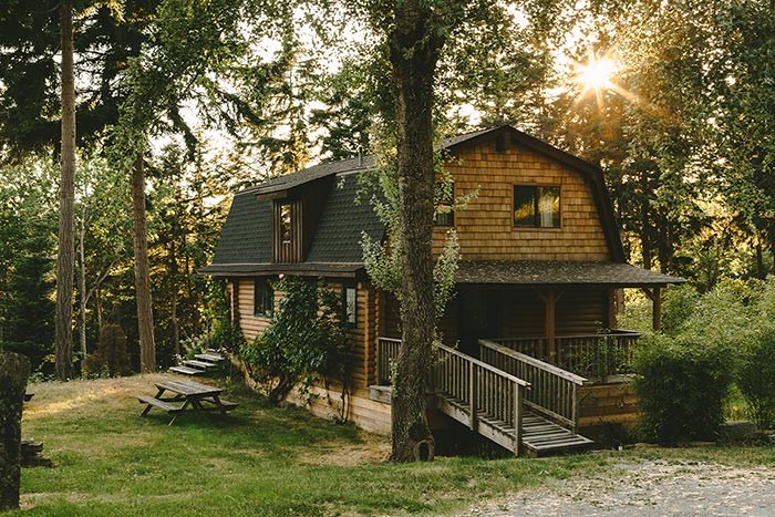  One of the seven cabins at Bodega Ridge Resort on Galiano Island