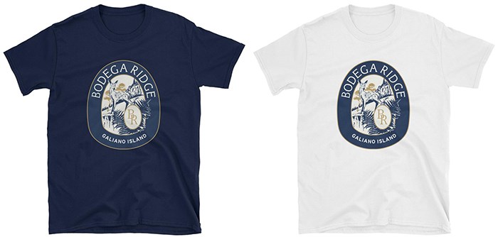  Bodega Ridge t-shirts available in navy and white