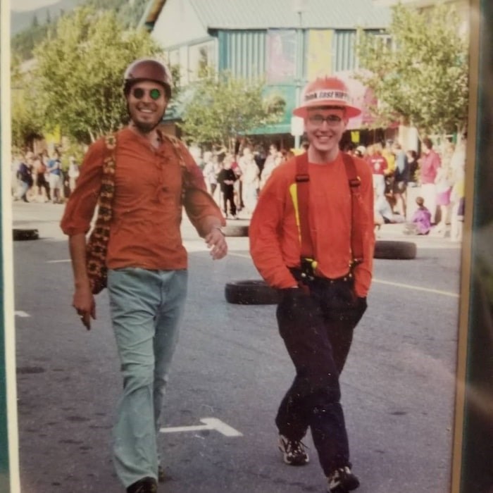  Chris McCrum and Bryan Raiser dressed up for the Test of Metal chariot race. - FACEBOOK PHOTO/Bryan Raiser