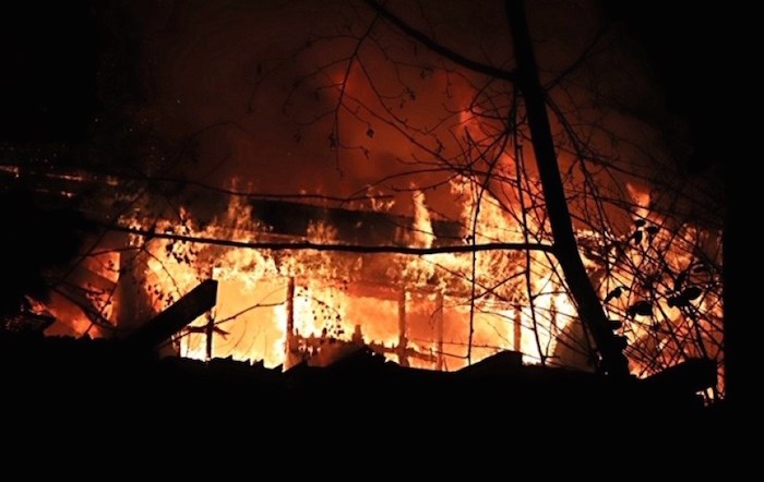  A workshop on Burnaby Mountain burned to the ground Saturday night. SHANE MACKICHAN PHOTOS