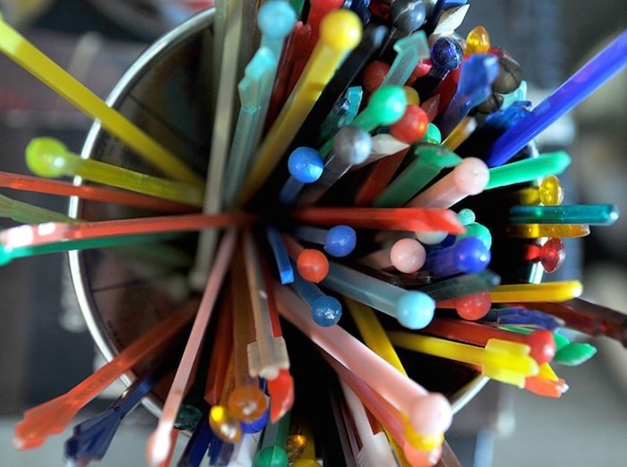  No item at Pinball Alley Vintage in Port Moody is too small or common to catch the attention of collectors, like this cup of swizzle sticks. Photo by Mario Bartel/Tri-City News