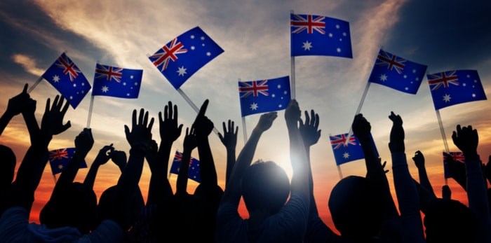  Calling all Aussies! (Australian flags/Shutterstock)
