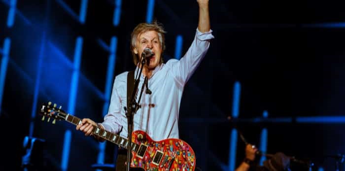  AUSTIN, TX / USA - OCTOBER 5th, 2018: Paul McCartney (Sir James Paul McCartney) performs onstage at Zilker Park during Austin City Limits 2018 Weekend One / Shutterstock