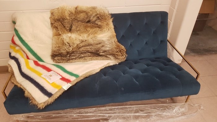  Hudson Bay blanket and couch (Photo courtesy Delta PD)