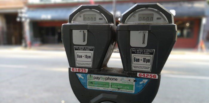  B.C. veterans can enjoy free parking across Vancouver during Veterans' Week. Photo: Parking meter in Vancouver by jamesrcsmith / Shutterstock.com