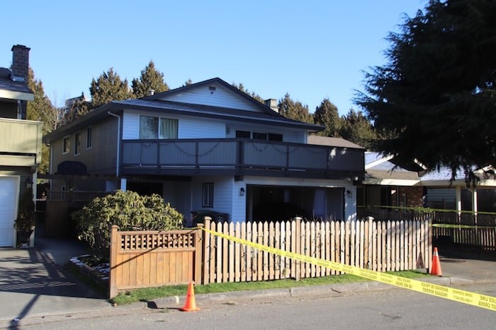  Police found a dead man and a drug lab in this home at the corner of Princeton Avenue and Palmer Road. Photo: Shane MacKichan