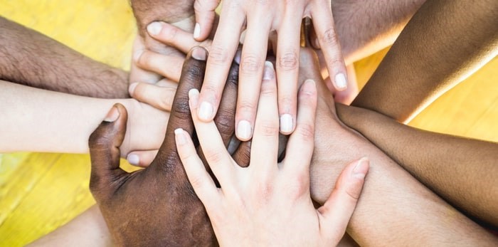  Multicultural hands/Shutterstock