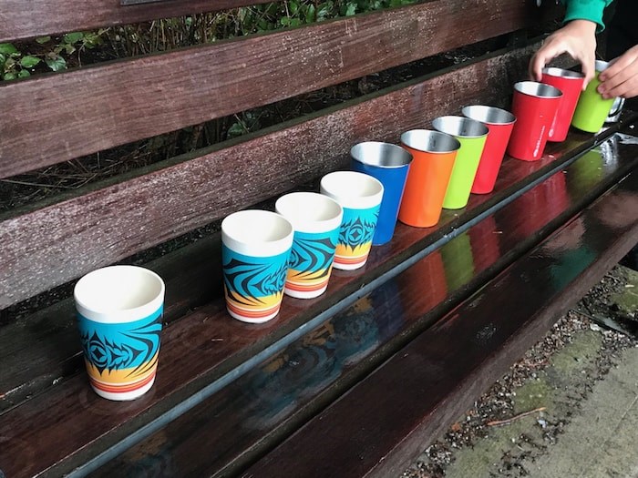  Halfway through our Talking Trees tour of Stanley Park we were served an herbal tea made from Indigenous ingredients. Photo Sandra Thomas