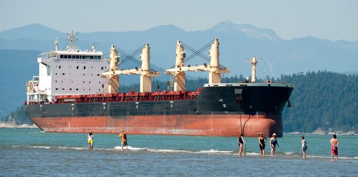  An unrelated vessel is seen in English Bay/Shutterstock