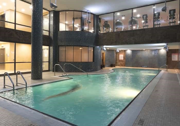  Among the many common amenities of this desirable building are this pool and fitness centre. Listing agents: Mike Rampf and Shawn Anderson