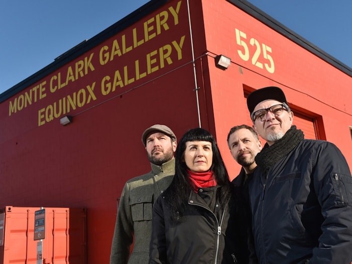  Artists Byron Dauncey, Sally Buck, John Goldsmith and Kent Lins and have placed four photos near 525 Great Northern Way as a way to show their work and protest the eventual demolition of two nearby gallery spaces. Photo by Dan Toulgoet.