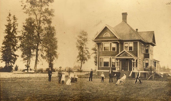  The home in early 1900s, reflecting the turn of the 19th Century economic expansion of Delta's farming industry, and symbolizing the wealth and status attained by the prominent Burr family. Delta Archives