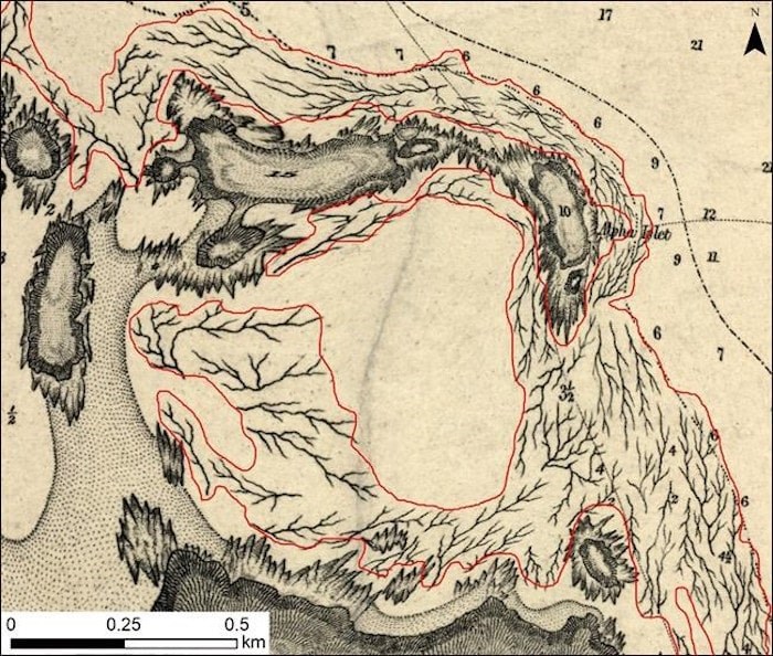  A serendipitous meeting with a colleague last year led to a treasure of historical maps of kelp beds off the British Columbia coast, giving geographers a baseline in understanding the ocean's rainforests. An example of a British chart from the 1850's showing the drawing of kelp blades to indicate kelp beds. THE CANADIAN PRESS/HO-Maycira Costa