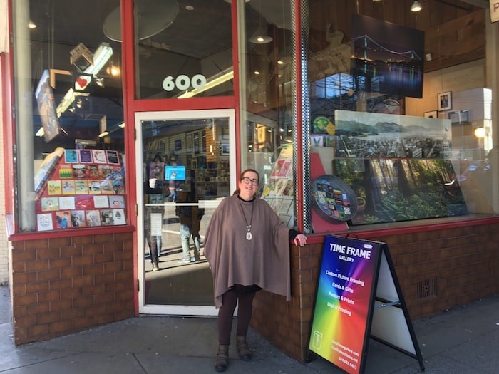  Time Frame Gallery opened on the corner of Robson and Seymour in 1977, making it the oldest shop on the block. New owner Christie Scott bought the business less than two years ago, and had no idea then the building would be sold shortly after she signed a three-year lease. Photo by Grant Lawrence