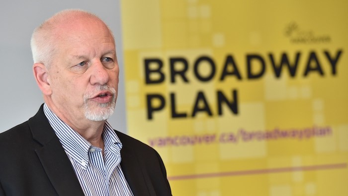  Gil Kelley, the City of Vancouver's chief planner, launched the Broadway Plan at a Feb. 6 press conference. Open houses start March 7 and run until March 14. Photo by Dan Toulgoet