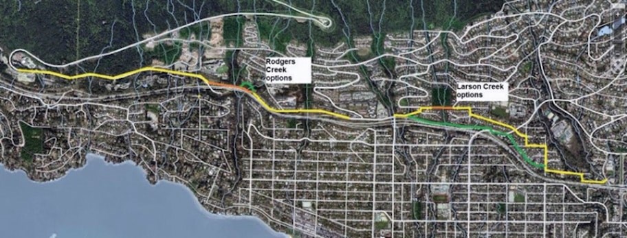  The proposed route for the new Upper Levels Trail through West Vancouver. Photo supplied.