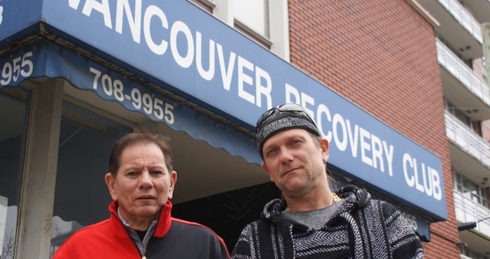  Bill Wong (left) and Tim Pittmann of the Vancouver Recovery Club say the City of Vancouver’s cutting club funding will put addicts' lives at risk as the facility will no longer be able to operate 24 hours a day. Photo by Jeremy Hainsworth