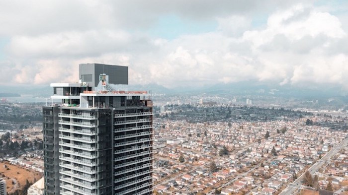  A view of North Burnaby from 614 feet in the air at Shape's Amazing Brentwood project. Photo by Ryan Broda