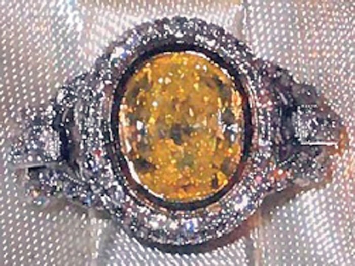  A 2.5-carat round yellow diamond is among the high-end haul that thieves recently made off with in West Vancouver. Photo courtesy Crime Stoppers