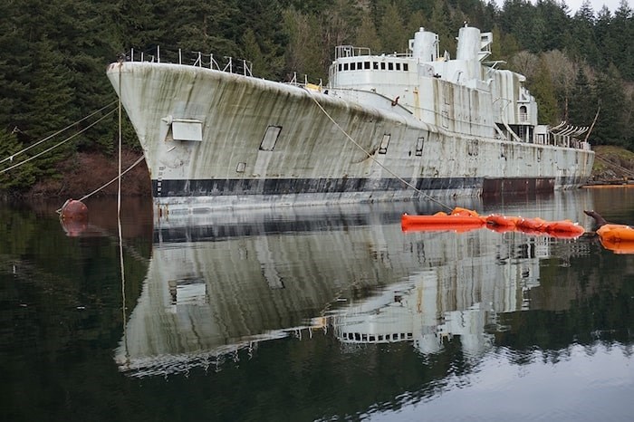  The decommissioned destroyer Annapolis, as seen in Dec. 2014. It was eventually sunk and currently serves as an underwater reef for divers to explore in Howe Sound. Photo by John Buchanan