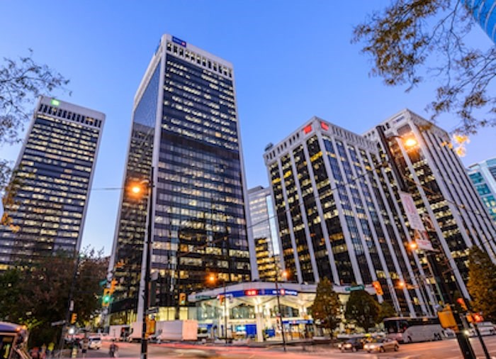  Bentall Centre in Vancouver. Photo via Ivanhoe Cambridge