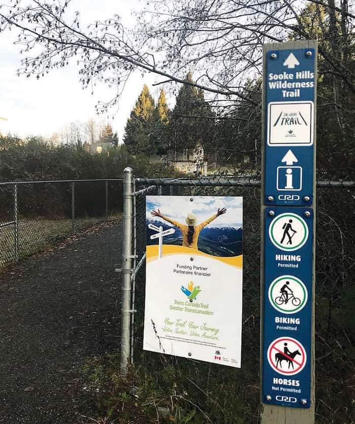  The start of the trail, at the Mount Wells parking lot on Humpback Road in Langford. - Ken Armour