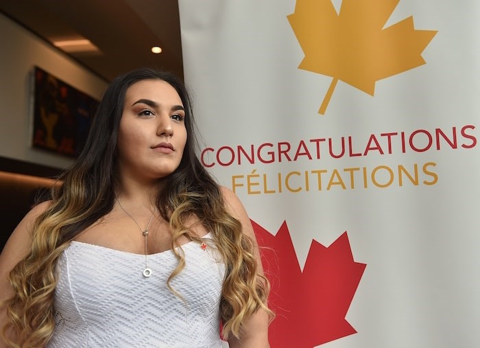  Setayesh Gholipour became a Canadian citizen at the BMO Theatre Centre in Olympic Village on April 3. Photo by Dan Toulgoet