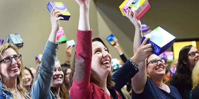  Participants in the United Way Lower Mainland's Tampon Tuesday campaign. Photograph by Cornelia Naylor