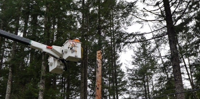  BC Hydro says most of the outages are affecting customers on Vancouver Island, followed by the Lower Mainland and the Sunshine Coast. File image by BC Hydro