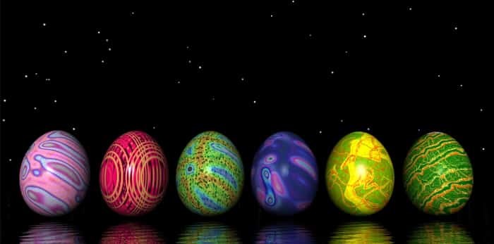  Easter eggs at night with stars / Shutterstock