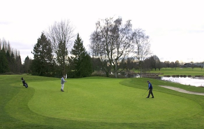  Golfers line up their putts at McCleery Golf Course, one of three full-size golf courses operated by Vancouver Park Board. File photo Dan Toulgoet