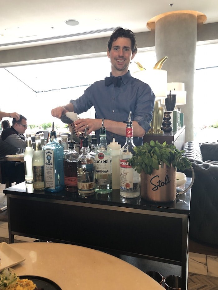  Tableside cocktail service from the Mule Cart at The Victor. Photo by Lindsay William-Ross