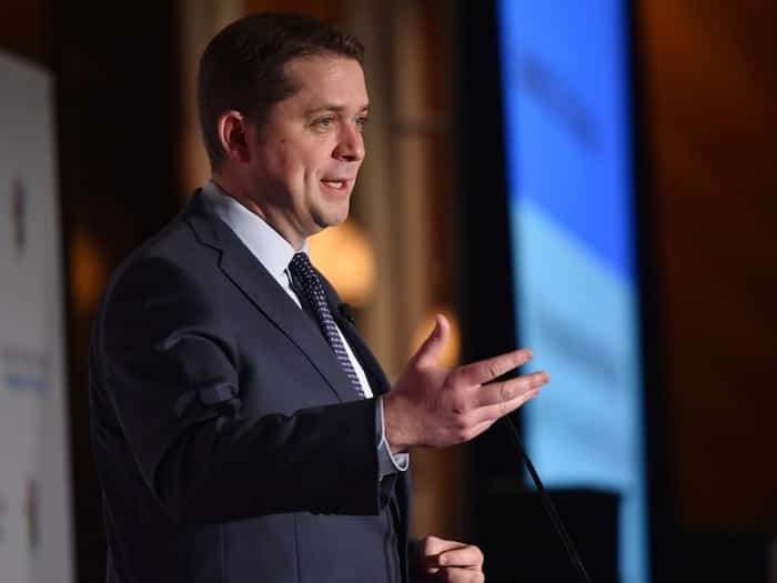  Federal Conservative Party leader Andrew Scheer speaking at a Greater Vancouver Board of Trade event in April 2019. Photo Dan Toulgoet