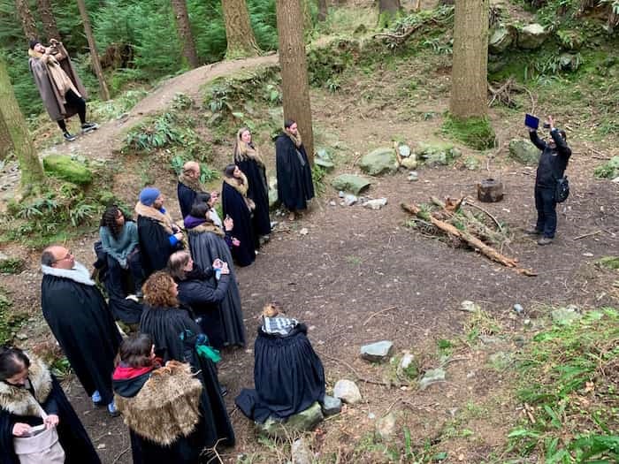  Robbie Atkinson of Game of Thrones Tours shows off the Tollymore Forest area used as a wildling pit. Photo Jennifer Bain